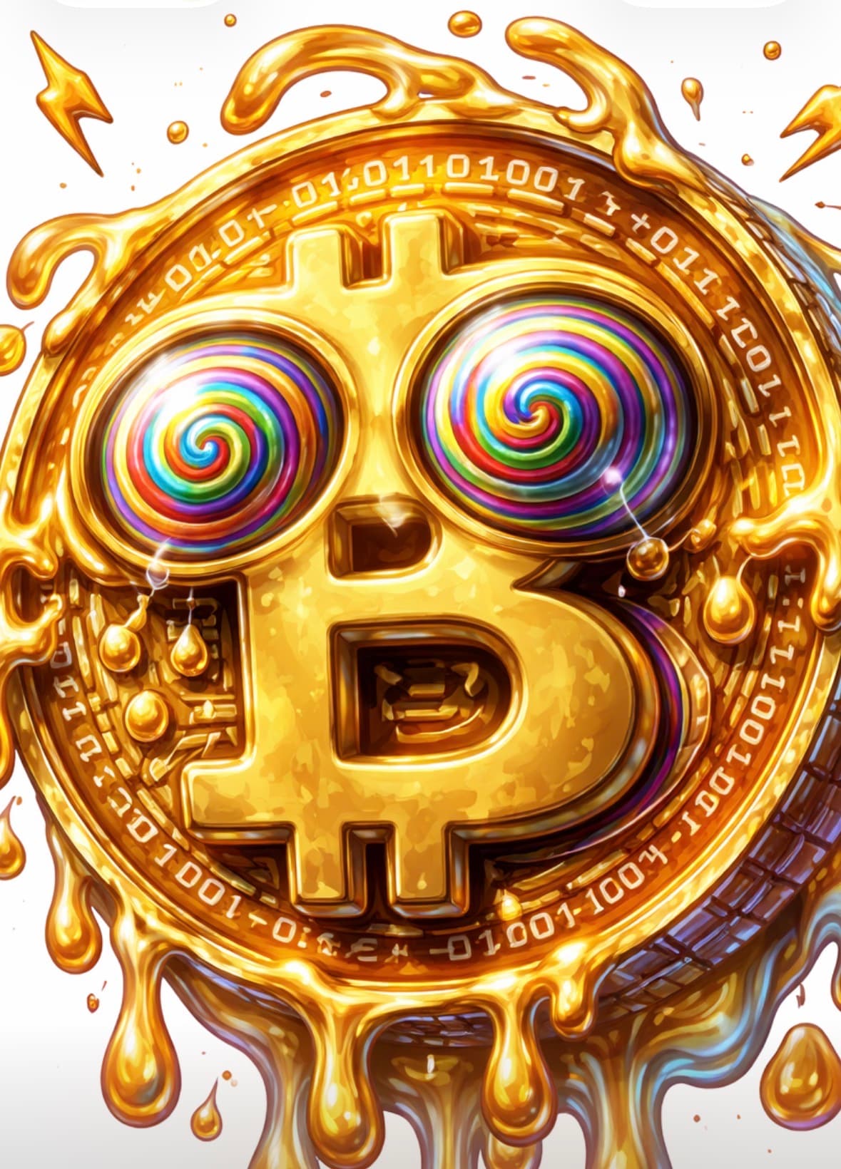 Distorted Bitcoin logo on MYTOKEN